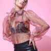 Printer Organza Shirt_Pink - Image 3