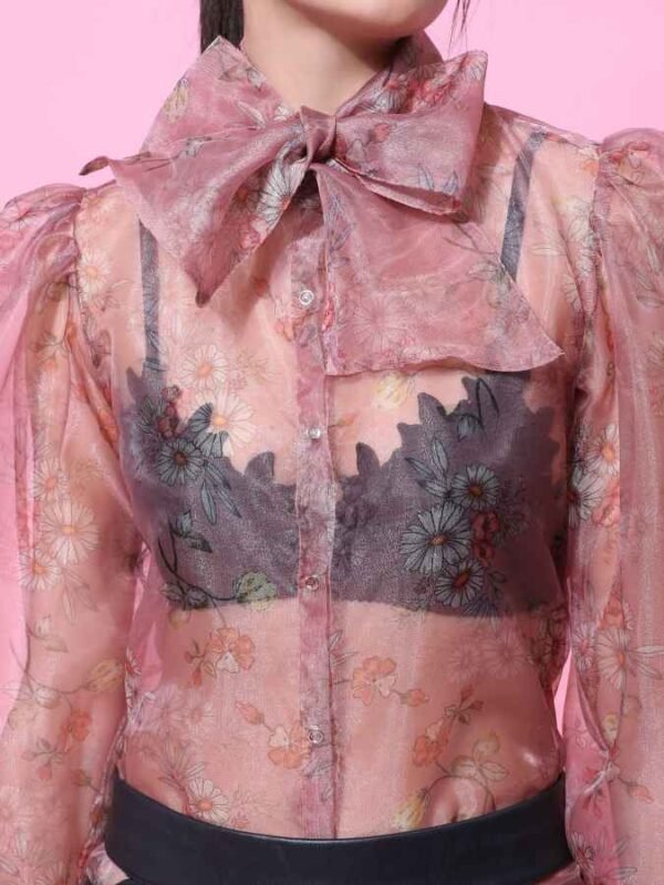 Printer Organza Shirt_Pink - Image 5