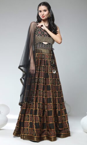 Festive Wear Heavy Georgette Light Brown Colour Designer Gown With  Beautiful Print – Kaleendi