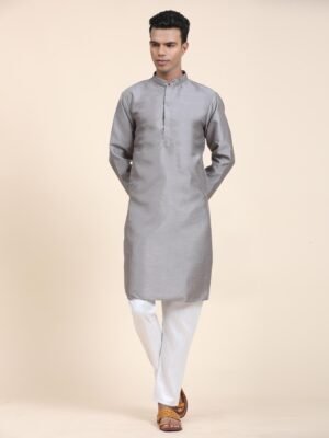 grey-kurta for-men