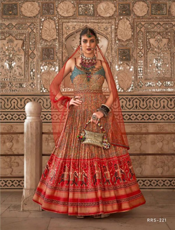 Red Gown, Dupatta &Sequence Work - Image 2