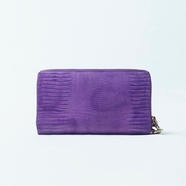 RI2K Women Genuine Purple Leather Wristlet Zip Around Purse - Image 2