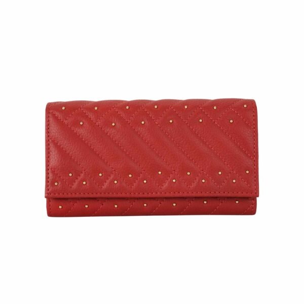 RI2K Women Genuine Leather Red Flap Purse - Image 2