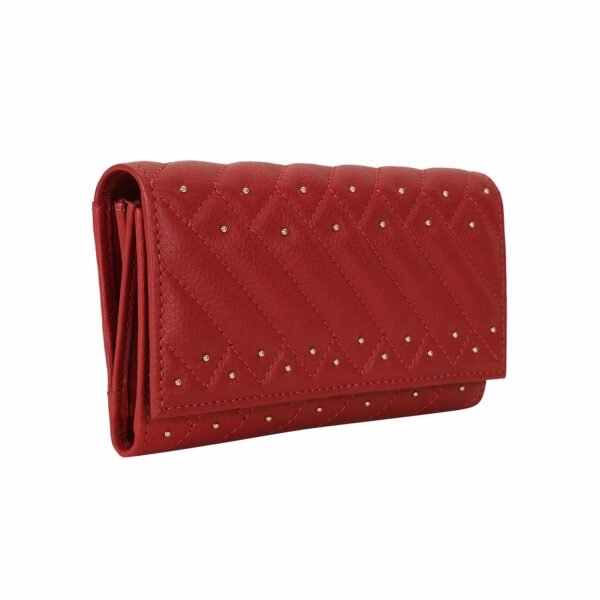 RI2K Women Genuine Leather Red Flap Purse - Image 4