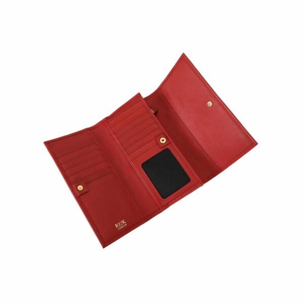 RI2K Women Genuine Leather Red Flap Purse - Image 6