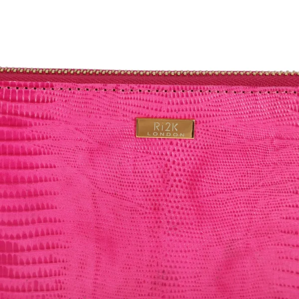 RI2K Women Genuine Pink Soffiano Leather Zip Around Purse - Image 2