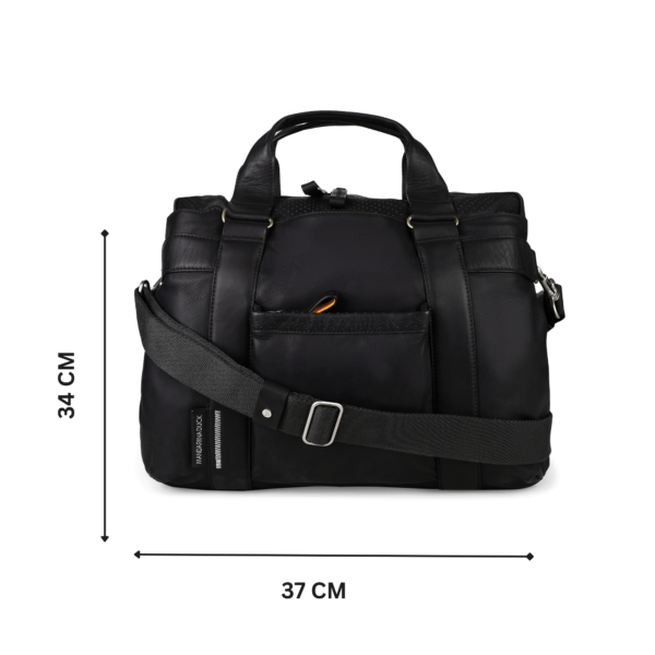 Mandarina Duck Black Laptop Bag with Strap Limited Edition Genuine Leather - Image 2