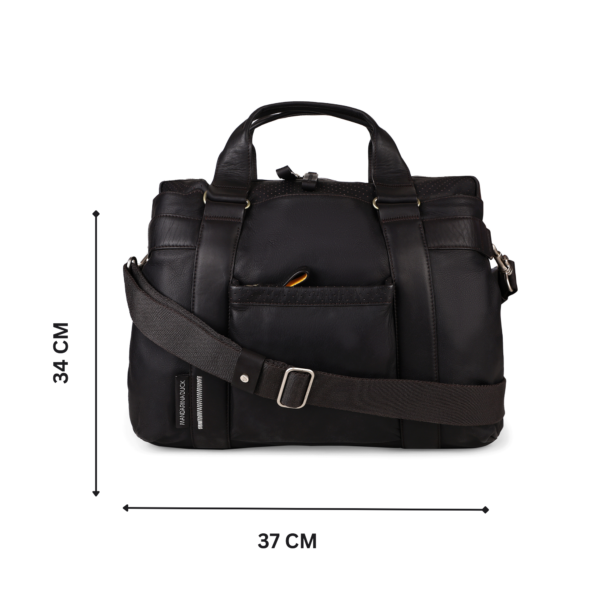 Mandarina Duck Dark Brown Laptop Bag with Strap Limited Edition Genuine Leather - Image 2