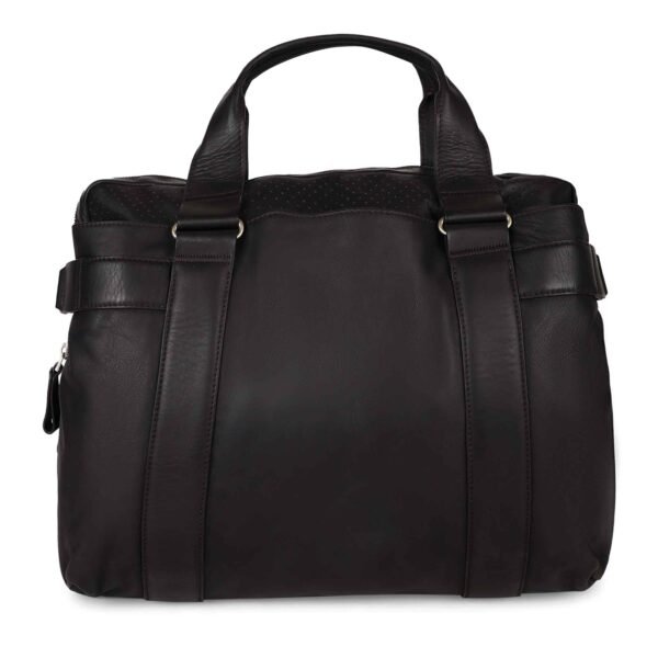 Mandarina Duck Dark Brown Laptop Bag with Strap Limited Edition Genuine Leather - Image 3