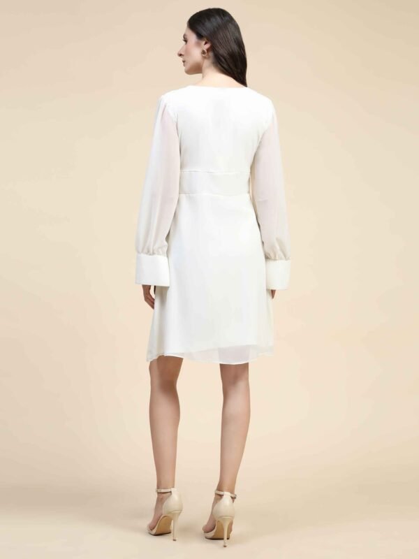 V-Neck Georgette Sheath Dress - Image 7