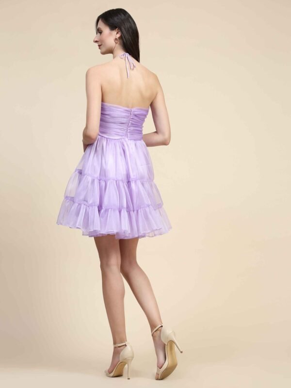 Halter Neck Tiered Fit & Flare Dress - Image 7