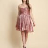 Premium Glamour Short Western Dress for women in Gimmy Choo Fabric for Parties - Image 4