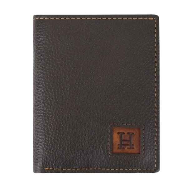 Hiroshi Genuine Leather Dark Brown Bi Fold Business Cards Wallet - Image 5