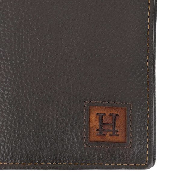 Hiroshi Genuine Leather Dark Brown Bi Fold Business Cards Wallet - Image 6