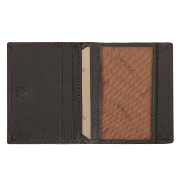 Hiroshi Genuine Leather Dark Brown Bi Fold Business Cards Wallet - Image 8