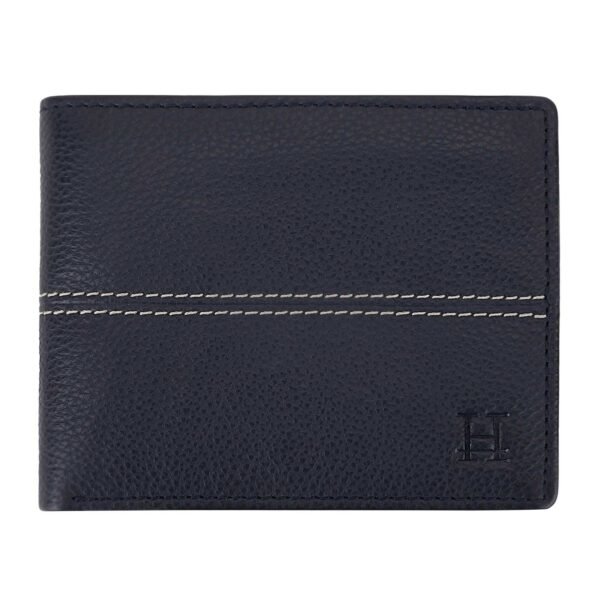 Hiroshi Genuine Leather Ralph Collection Navy Bi Fold Wallet - Image 5