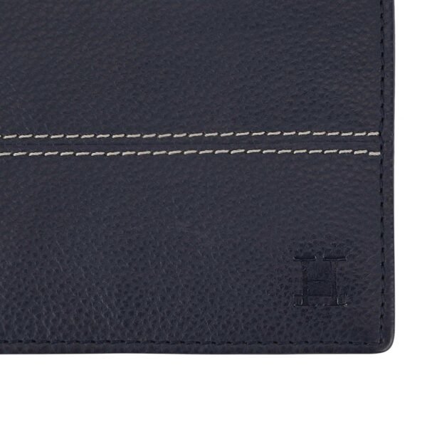 Hiroshi Genuine Leather Ralph Collection Navy Bi Fold Wallet - Image 6