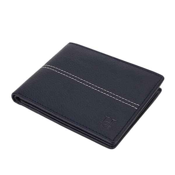 Hiroshi Genuine Leather Ralph Collection Navy Bi Fold Wallet - Image 8