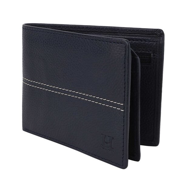 Hiroshi Genuine Leather Ralph Collection Navy Bi Fold Wallet - Image 9