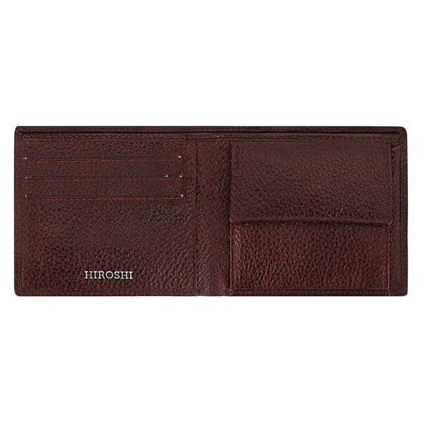 Hiroshi Leather Brown Bi Fold Wallet - Image 8