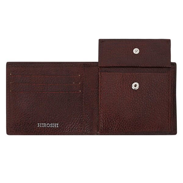 Hiroshi Leather Brown Bi Fold Wallet - Image 9