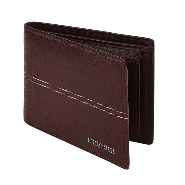 Hiroshi Leather Brown Bi Fold Wallet - Image 11