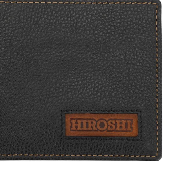 Hiroshi Black Tan Bi Fold Wallet - Image 6