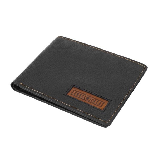 Hiroshi Black Tan Bi Fold Wallet - Image 9