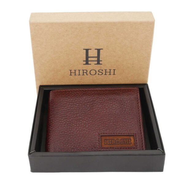 Hiroshi Mumabi Collection Brown Leather Bi Fold Wallet - Image 4