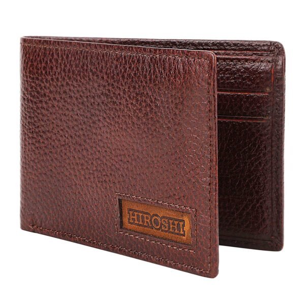 Hiroshi Mumabi Collection Brown Leather Bi Fold Wallet - Image 9