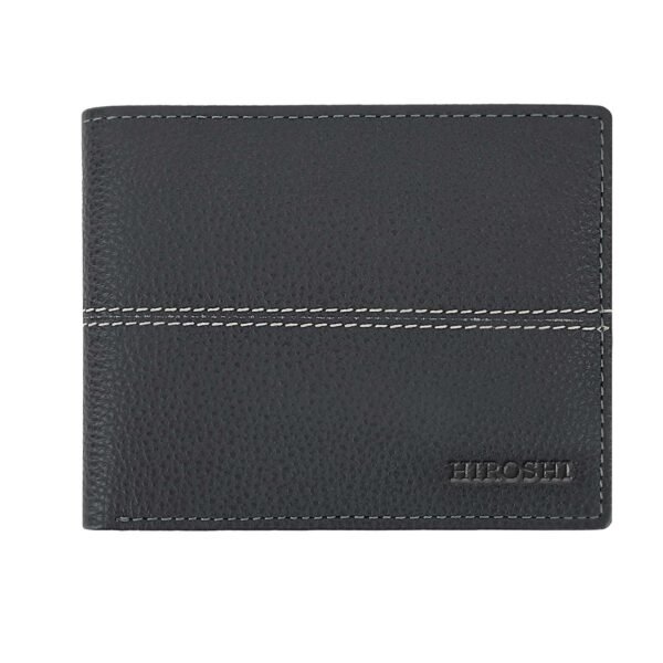 Hiroshi Grey Bi Fold Stylish Wallet - Image 4