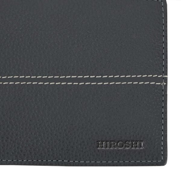 Hiroshi Grey Bi Fold Stylish Wallet - Image 5