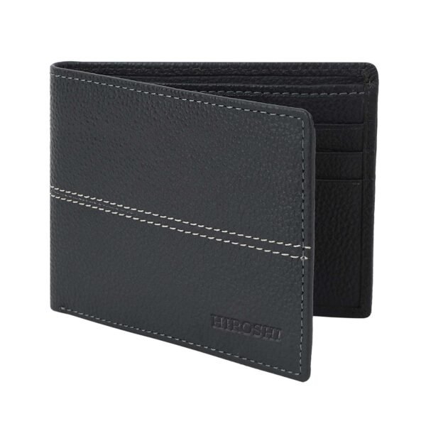 Hiroshi Grey Bi Fold Stylish Wallet - Image 9