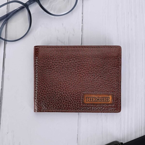 Hiroshi Mumabi Collection Brown Leather Bi Fold Wallet - Image 3