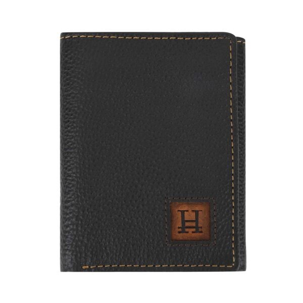 Hiroshi Genuine Leather Dark Brown Tri Fold Wallet - Image 5