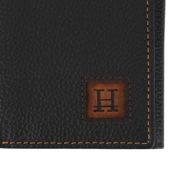 Hiroshi Genuine Leather Dark Brown Tri Fold Wallet - Image 6