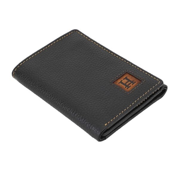 Hiroshi Genuine Leather Dark Brown Tri Fold Wallet - Image 9