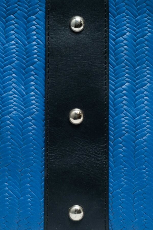 RI2K Canonbury Blue Orchid and Black Leather Clutch Bag - Image 4