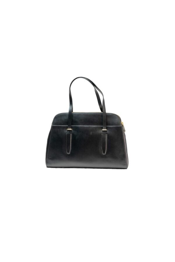 RI2K Genuine Leather Black Structured Bag - Image 2