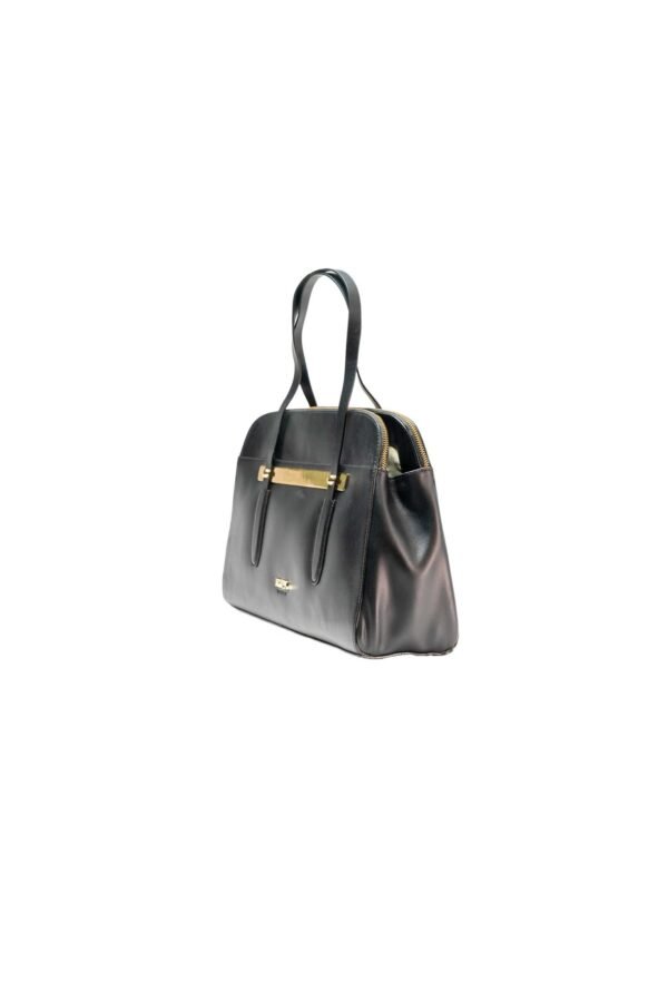 RI2K Genuine Leather Black Structured Bag - Image 4