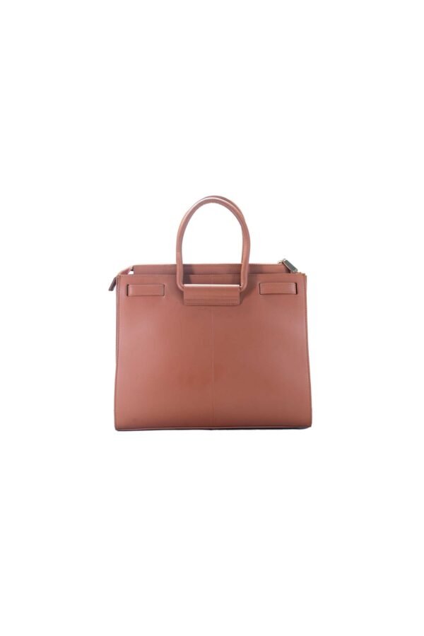 RI2K Genuine Leather Brown Structured Tote Bag - Image 2
