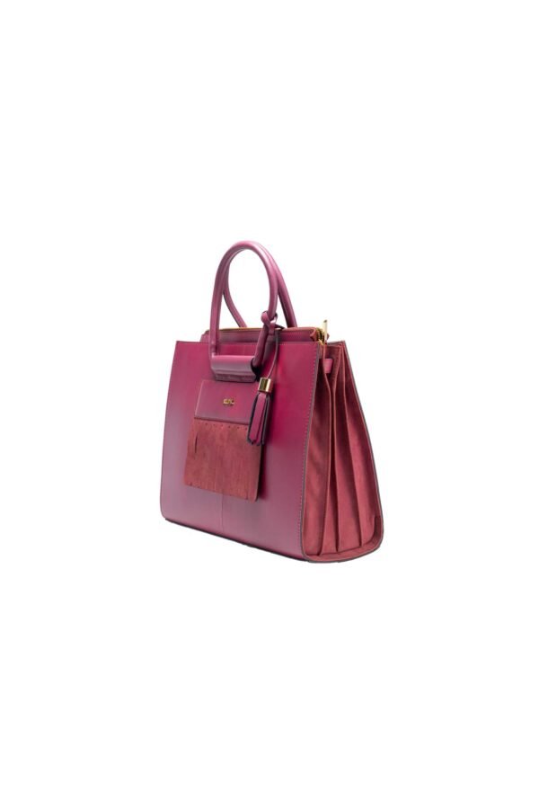 RI2K Genuine Leather Maroon Structured Tote Bag - Image 3