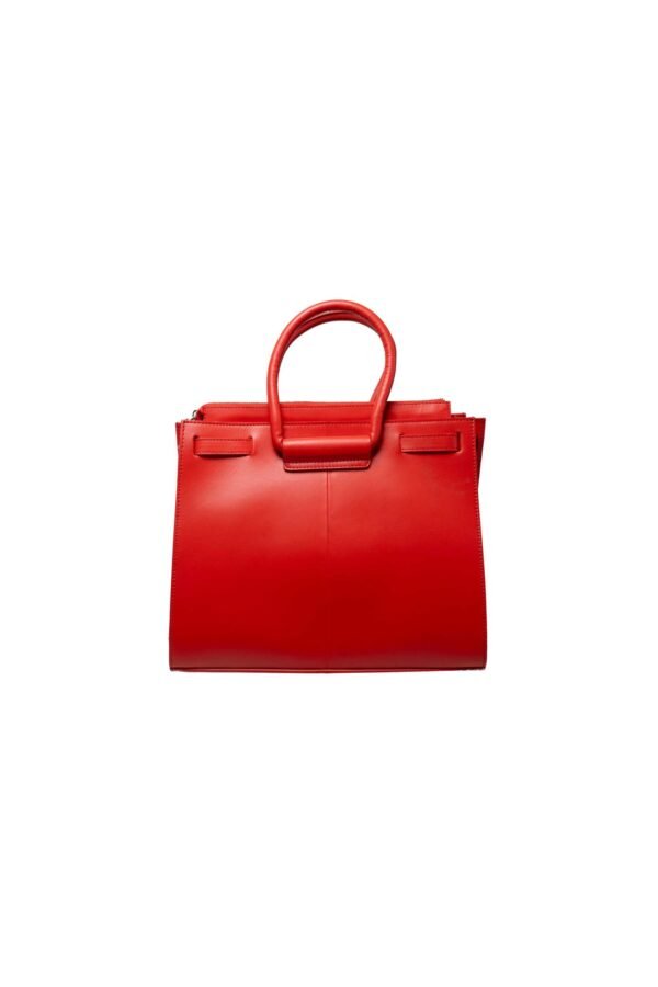 RI2K Genuine Leather Red Structured Tote Bag - Image 2