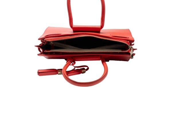 RI2K Genuine Leather Red Structured Tote Bag - Image 4