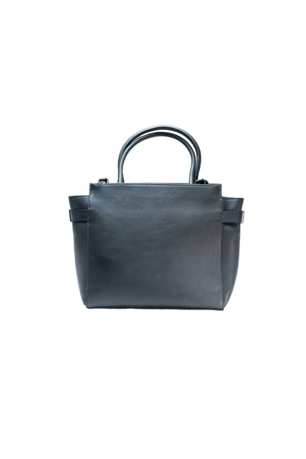 RI2K Conrad Genuine Leather Black Tote Bag with Gunmetal Hardware - Image 2