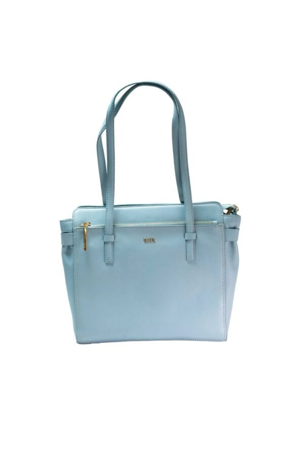 RI2K Women Genuine Leather Blue Tote Bag