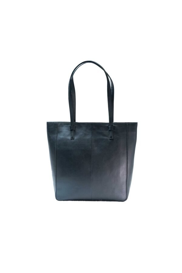 RI2K Evelyn Genuine Leather Black Tote Bag - Image 3