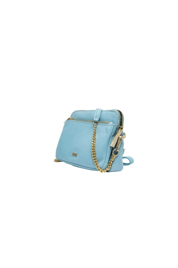 RI2K Soft Genuine Leather Light Blue Sling Bag - Image 3