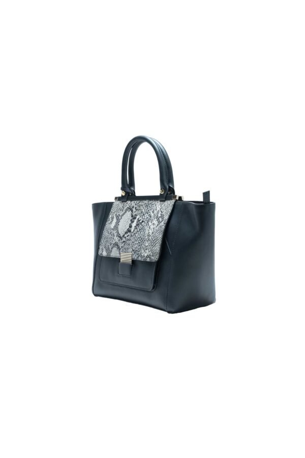 RI2K Maya Black Leather with Vibora Flap Tote Bag - Image 3