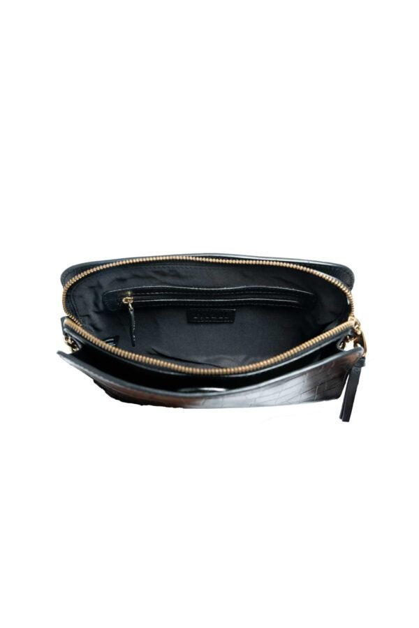 RI2K Black Leather Zip Around Sling Bag - Image 2